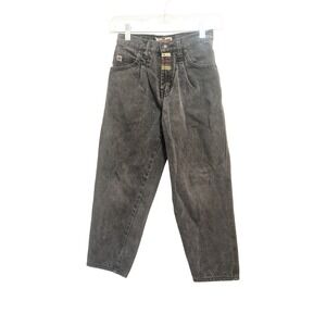 Bugle Boy Youth Jeans Gray‎ Acid Wash Tapered Leg Pleated Front Size 7